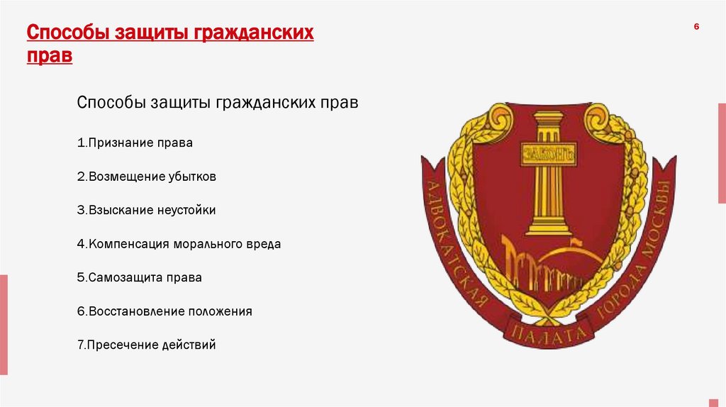 Способы защиты гражданских прав