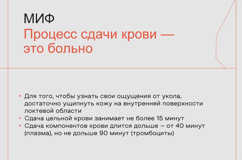 МИФ Процесс сдачи крови — это больно