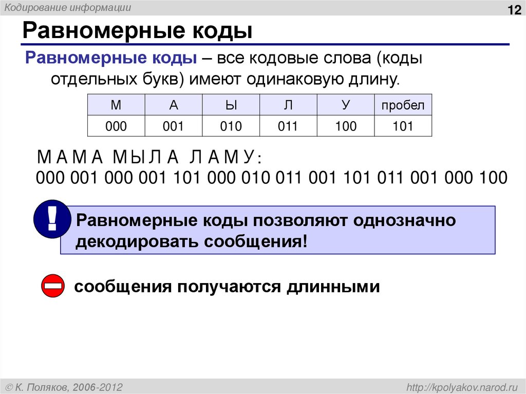 Равномерные коды