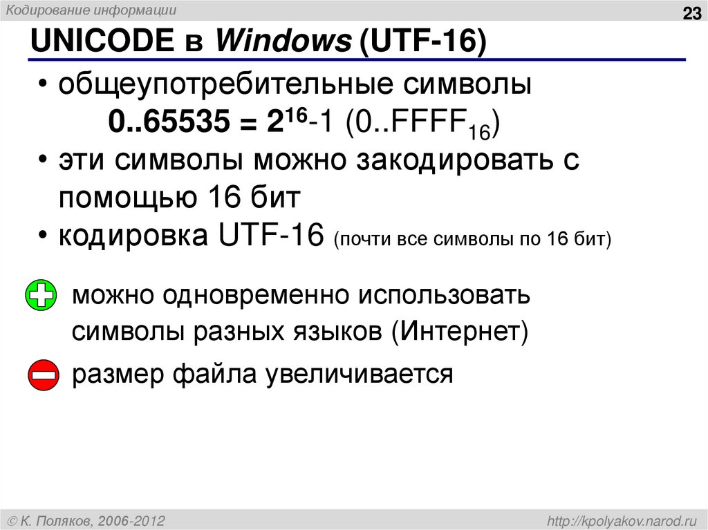 UNICODE в Windows (UTF-16)