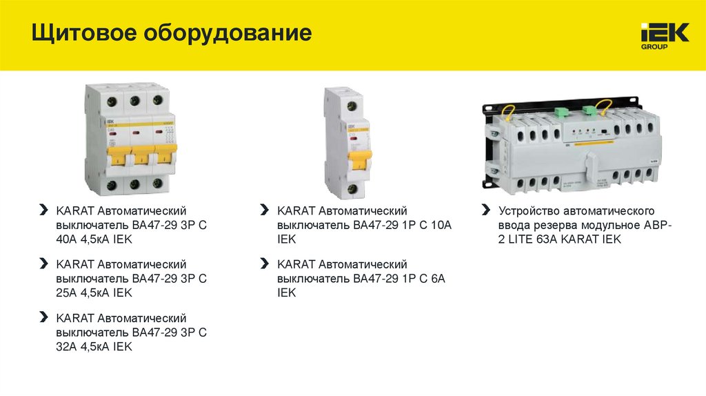 Щитовое оборудование