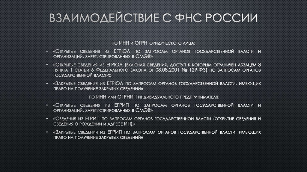 Взаимодействие с ФНС России