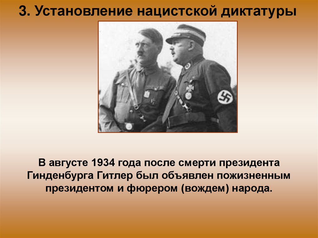 3. Установление нацистской диктатуры