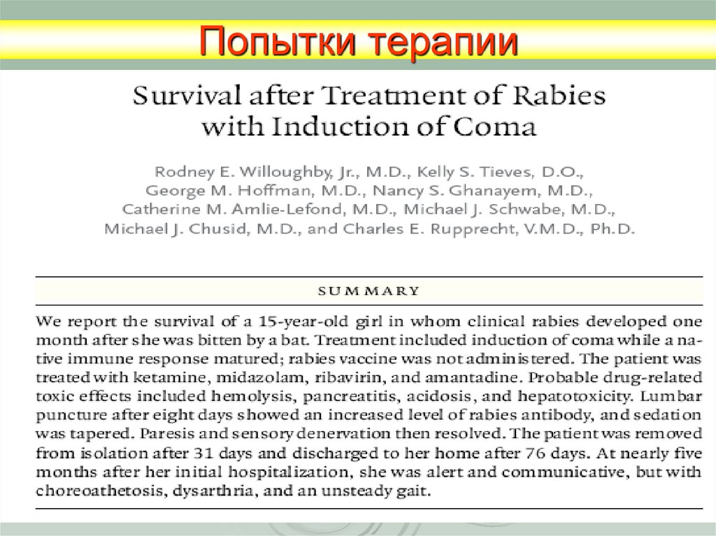 Попытки терапии