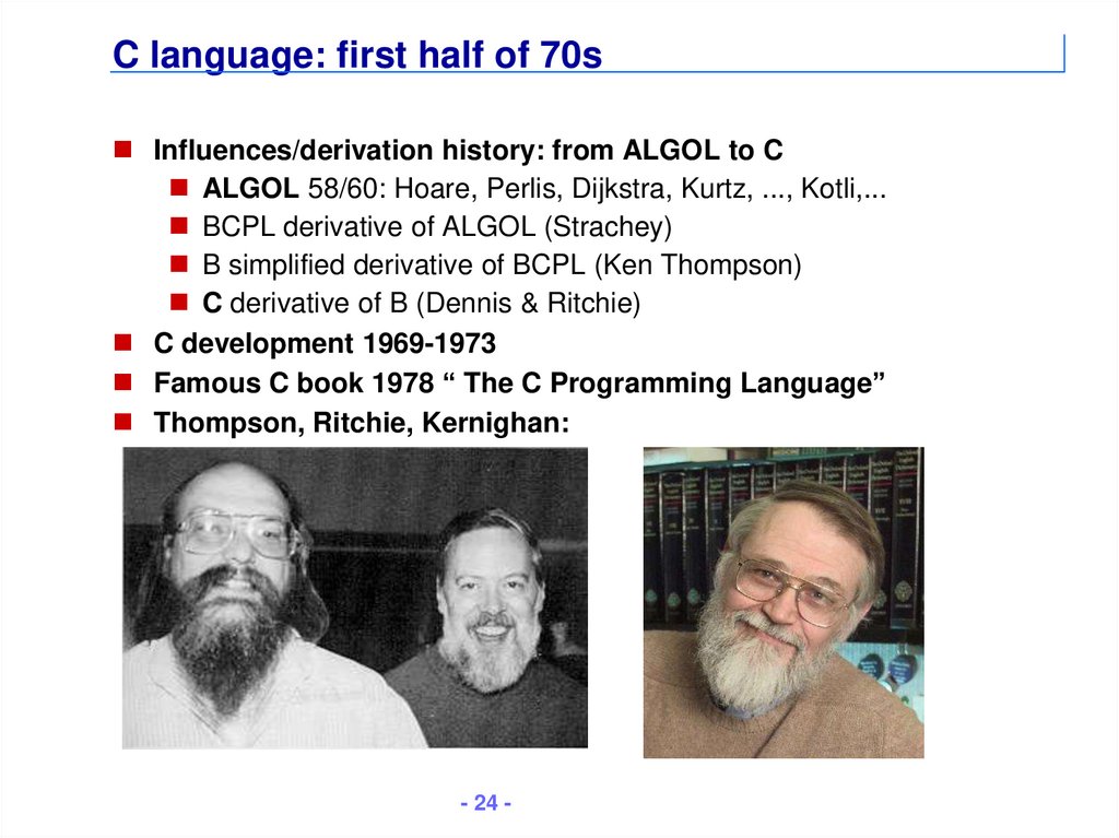 C language: first half of 70s