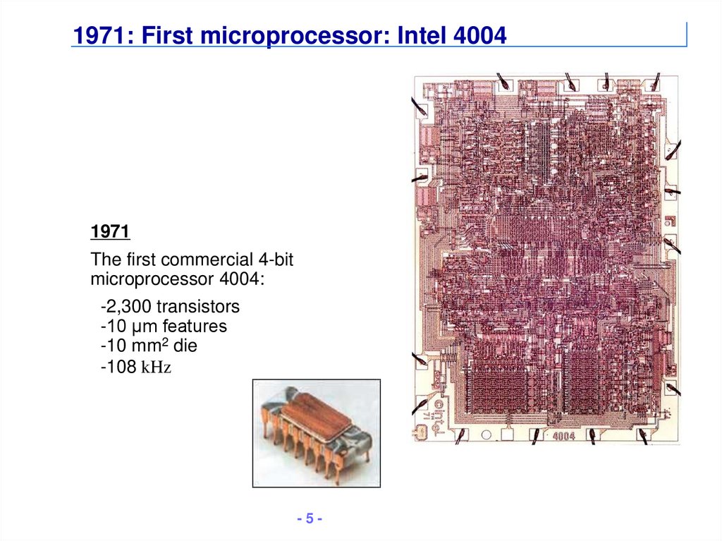1971: First microprocessor: Intel 4004