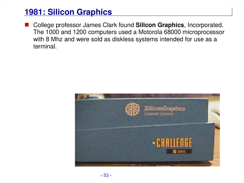 1981: Silicon Graphics