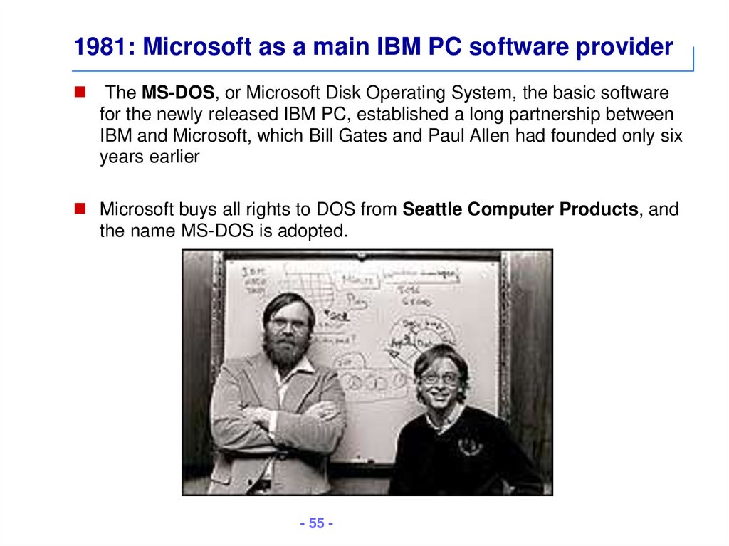 1981: Microsoft as a main IBM PC software provider