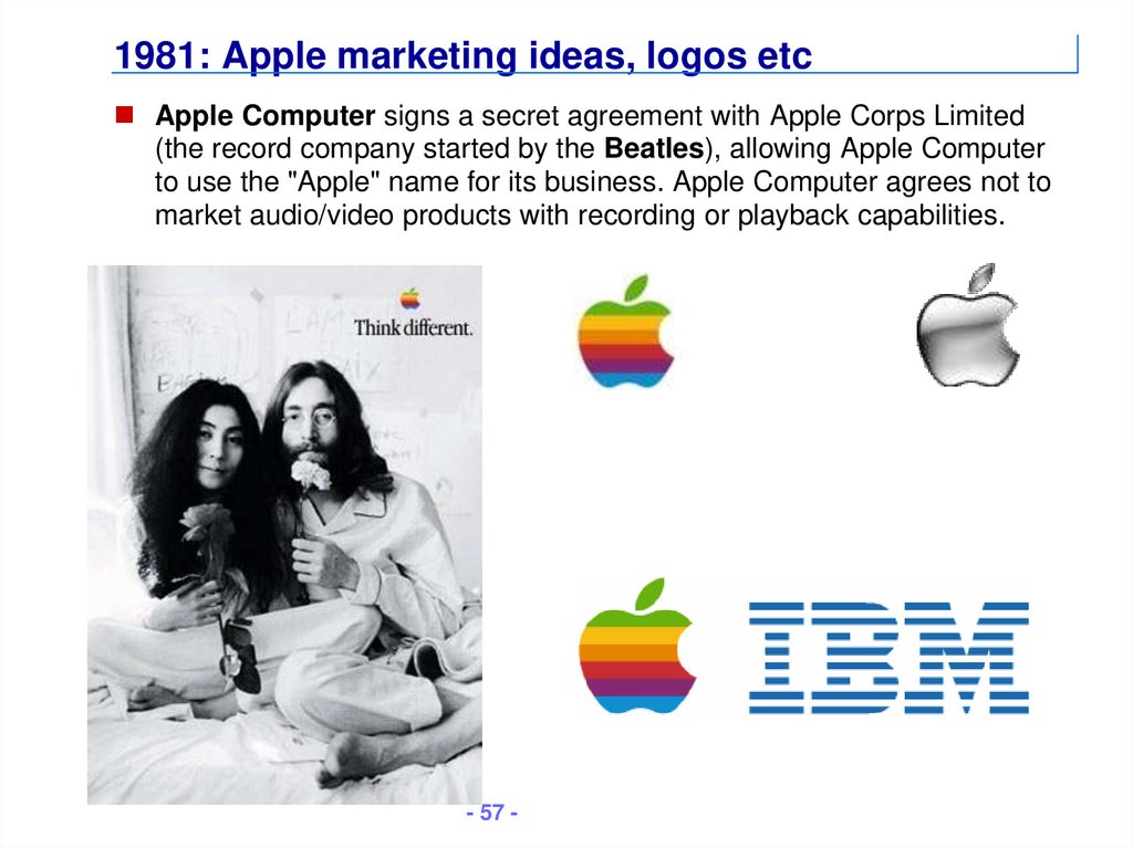 1981: Apple marketing ideas, logos etc