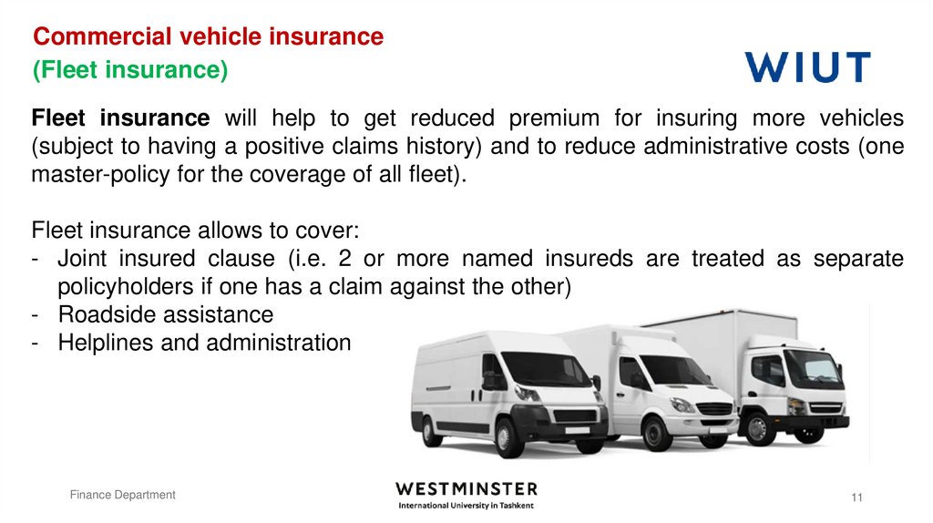 Commercial vehicle insurance (Fleet insurance)