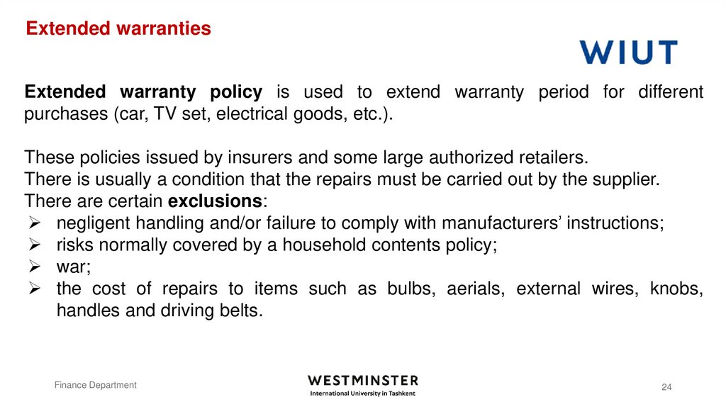 Extended warranties