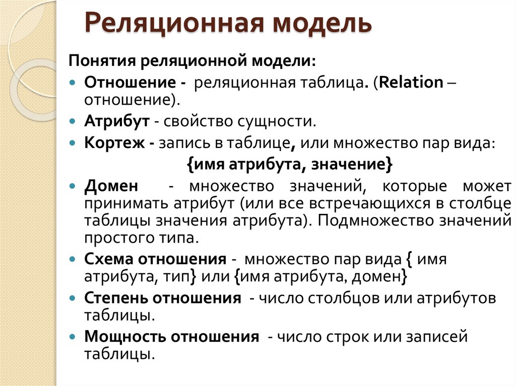 Реляционная модель