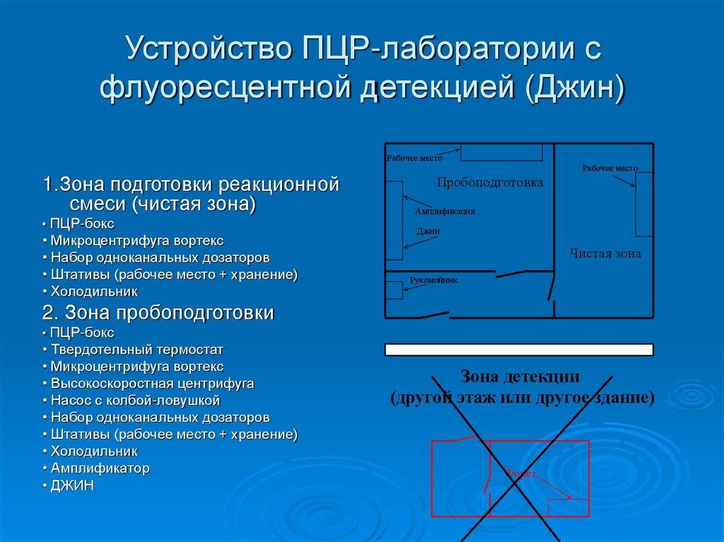 Устройство ПЦР-лаборатории с флуоресцентной детекцией (Джин)