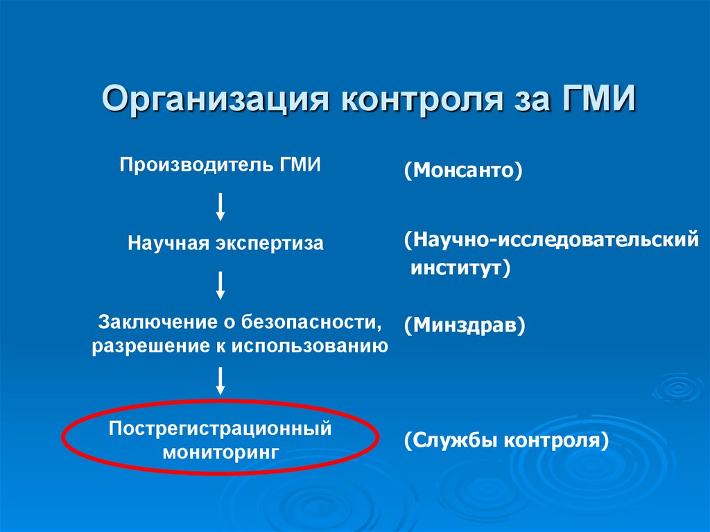 Организация контроля за ГМИ
