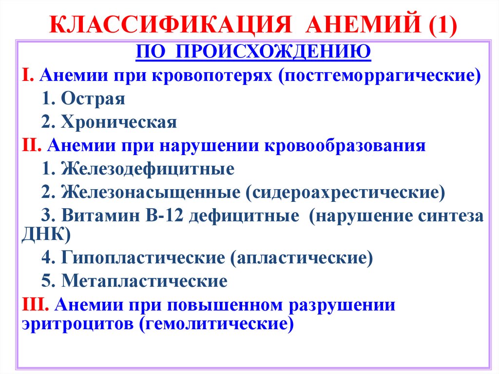 КЛАССИФИКАЦИЯ АНЕМИЙ (1)