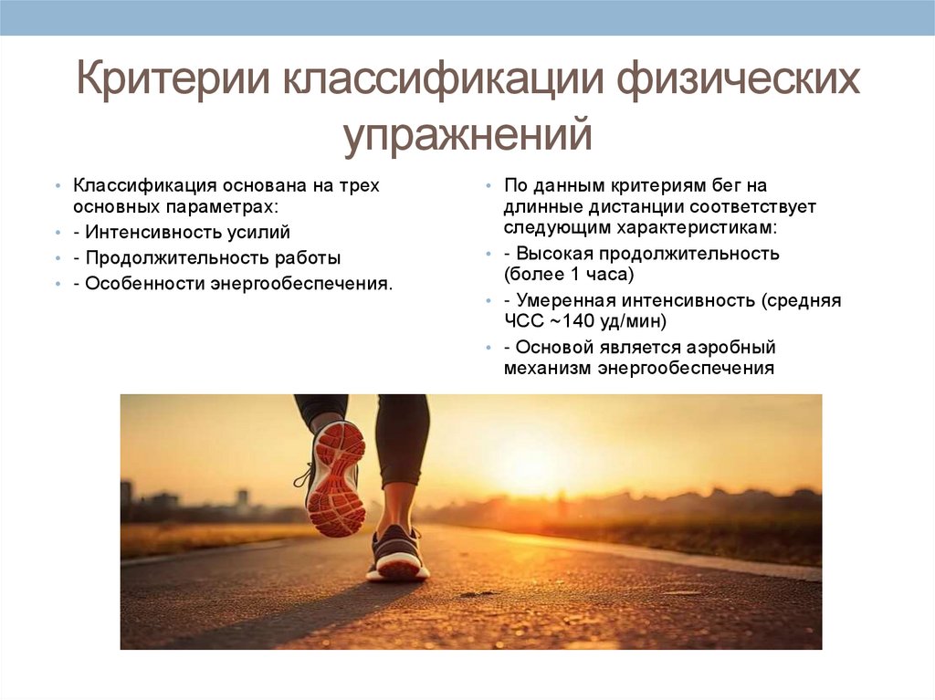 Критерии классификации физических упражнений