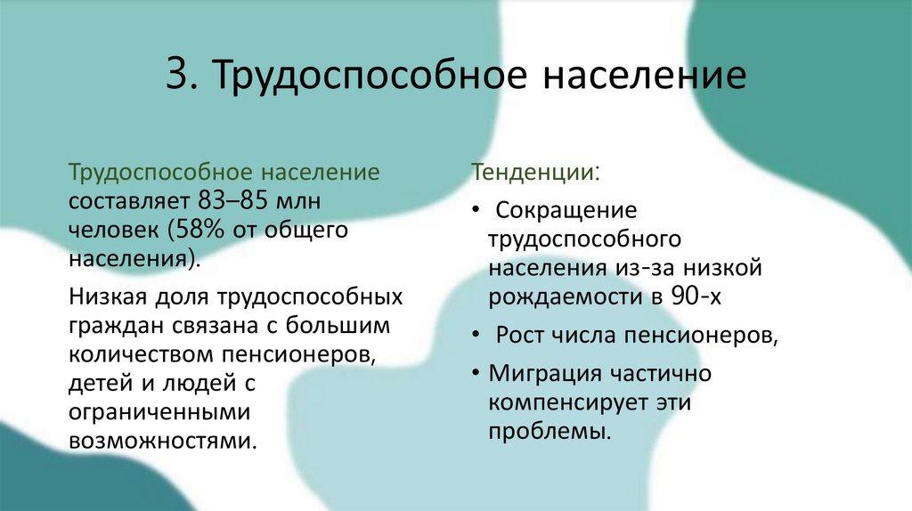3. Трудоспособное население