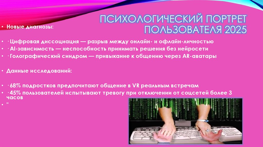 Психологический портрет пользователя 2025