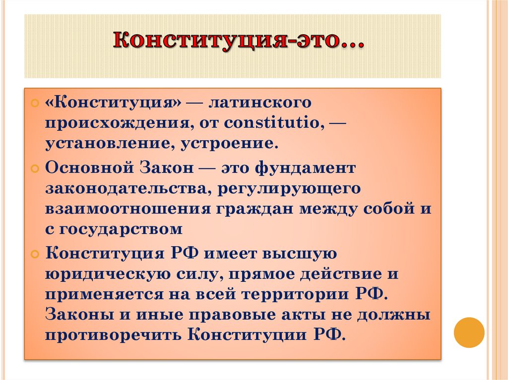 Конституция-это…