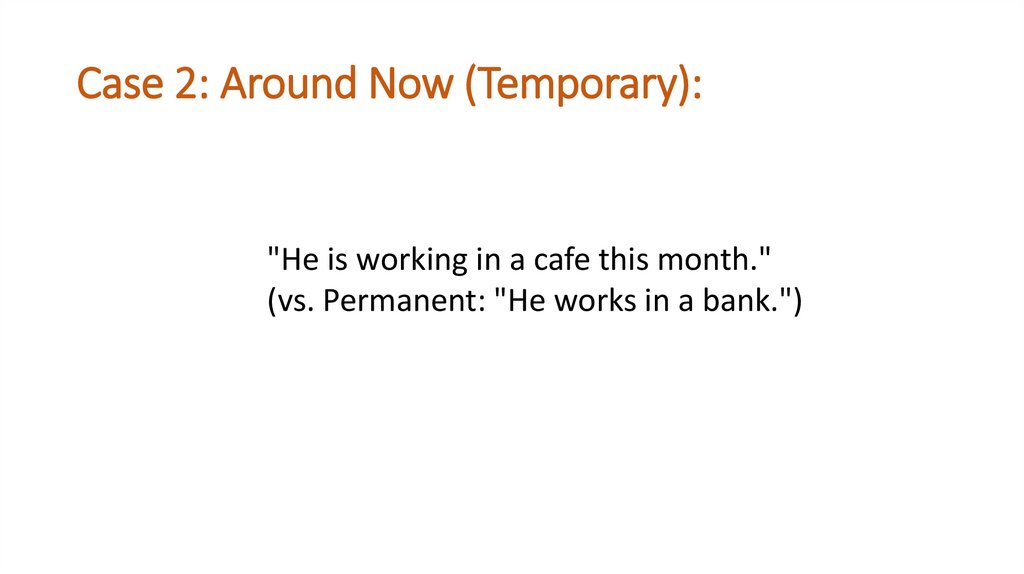 Case 2: Around Now (Temporary):