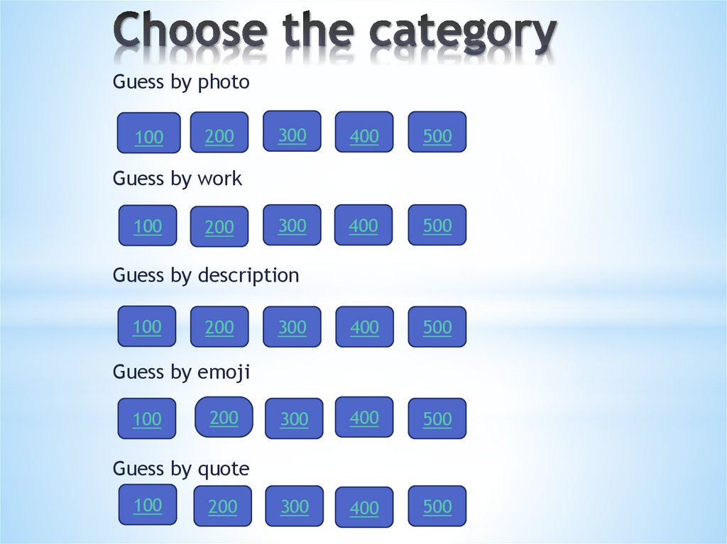 Choose the category