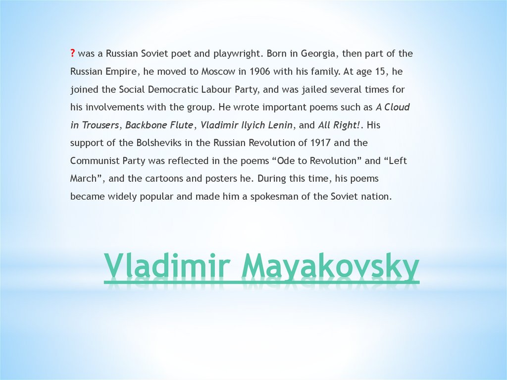Vladimir Mayakovsky