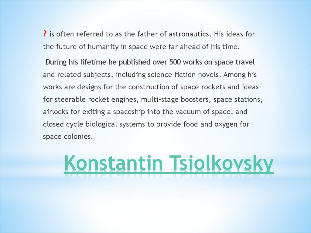 Konstantin Tsiolkovsky