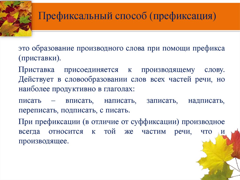 Префиксальный способ (префиксация)