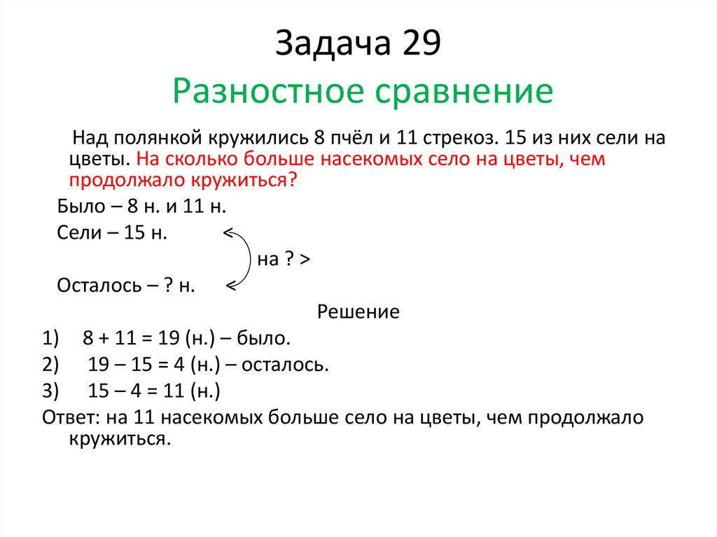 Задача 29 Разностное сравнение