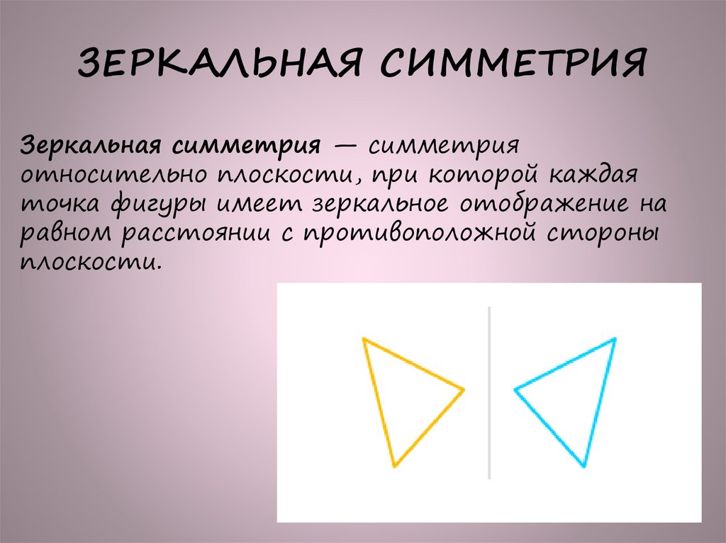 ЗЕРКАЛЬНАЯ СИММЕТРИЯ