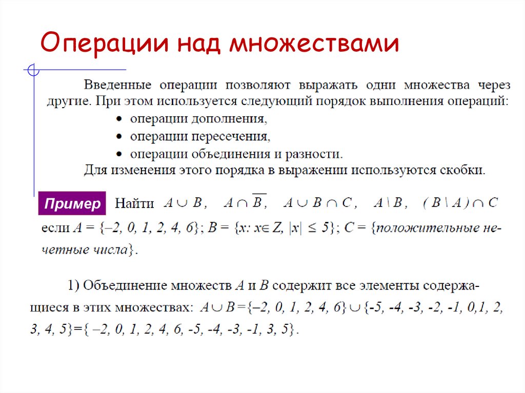 Операции над множествами
