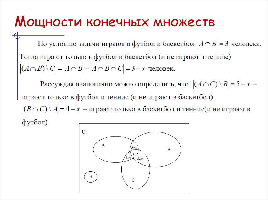 Мощности конечных множеств
