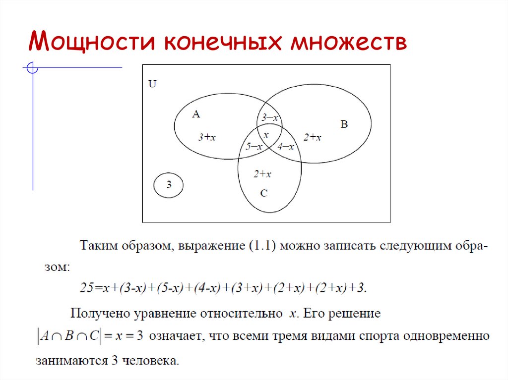 Мощности конечных множеств