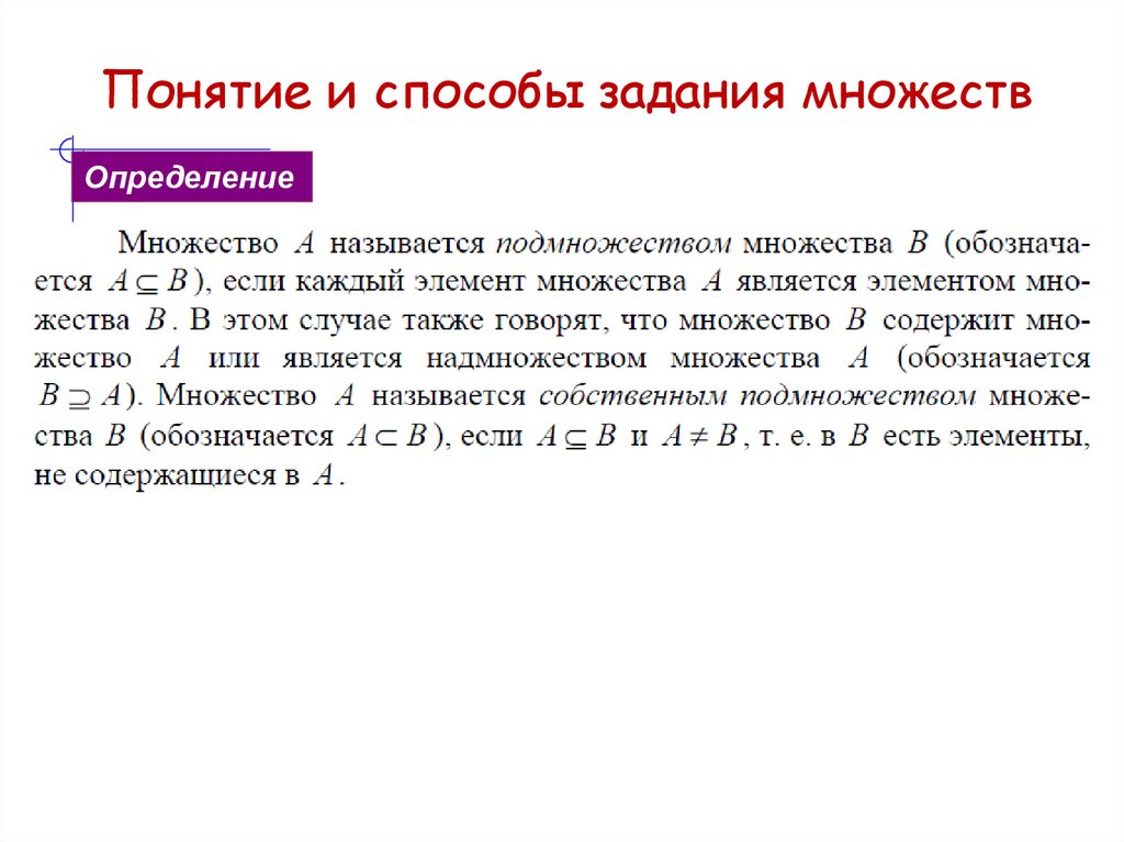 Понятие и способы задания множеств