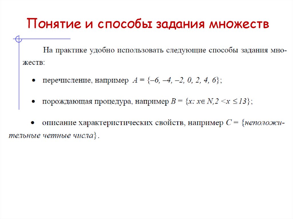 Понятие и способы задания множеств