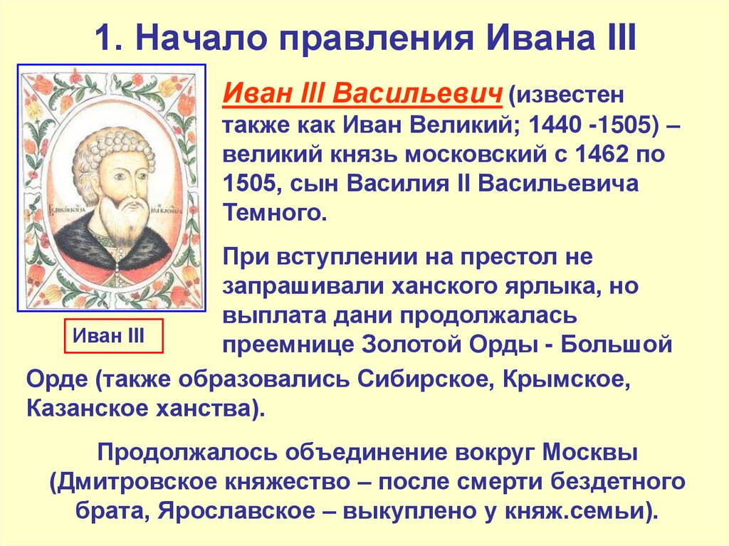 1. Начало правления Ивана III
