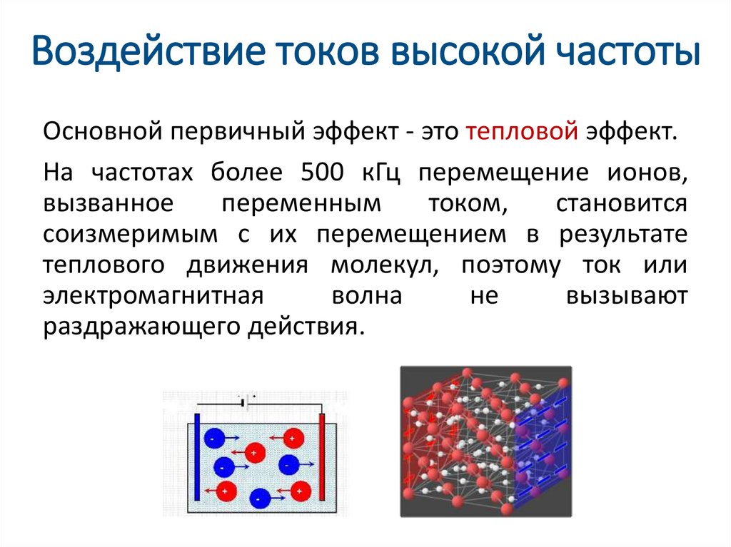 Воздействие токов высокой частоты