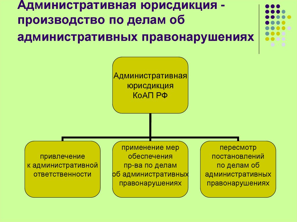 Административная юрисдикция -производство по делам об административных правонарушениях