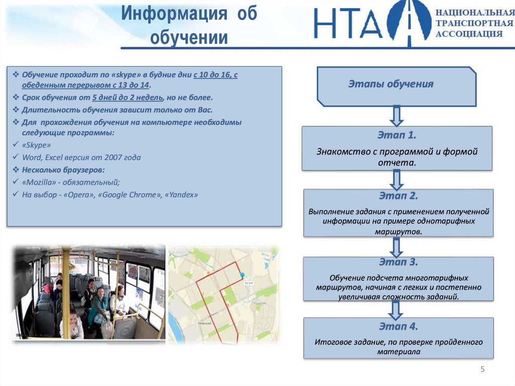 Информация об обучении