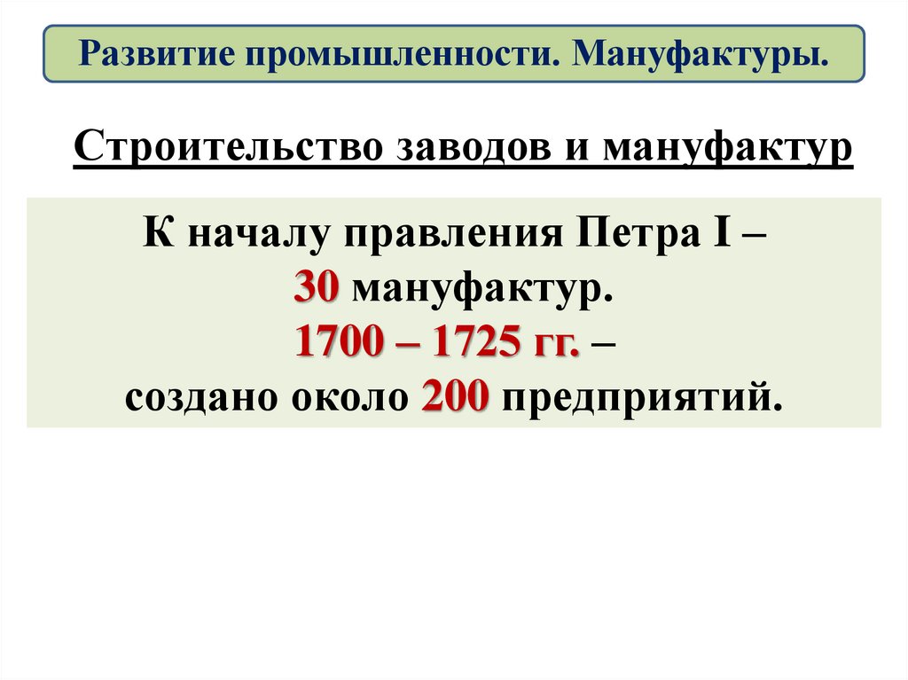 Строительство заводов и мануфактур
