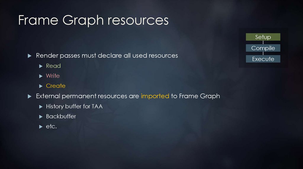 Frame Graph resources