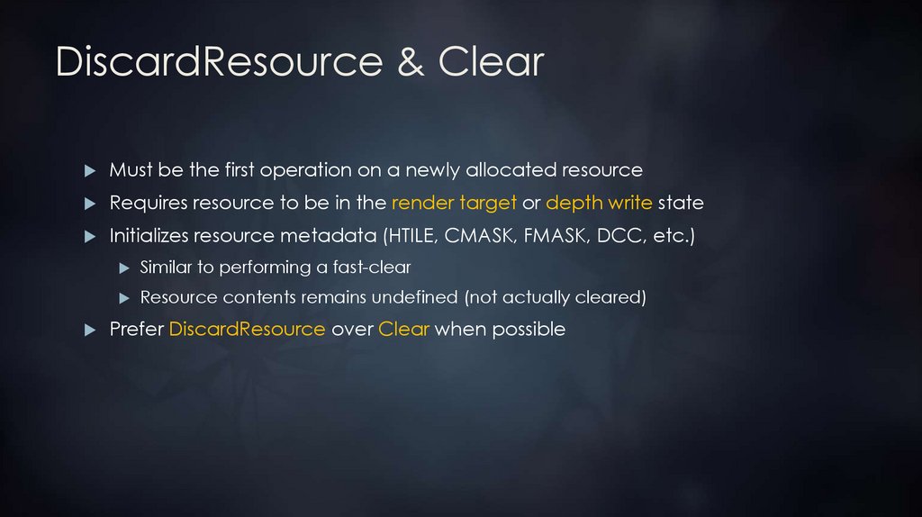 DiscardResource & Clear