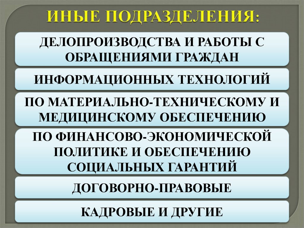 ИНЫЕ ПОДРАЗДЕЛЕНИЯ: