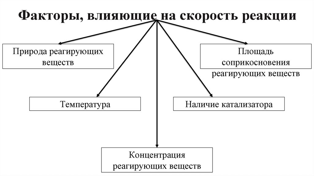 Факторы, влияющие на скорость реакции