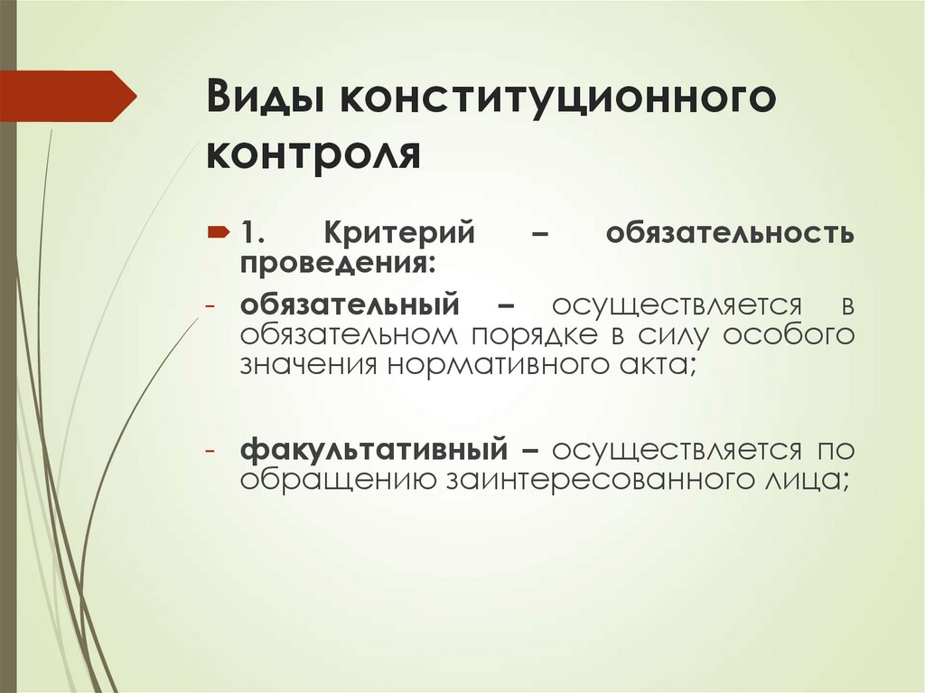 Виды конституционного контроля