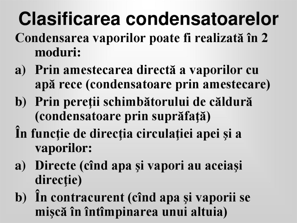 Clasificarea condensatoarelor
