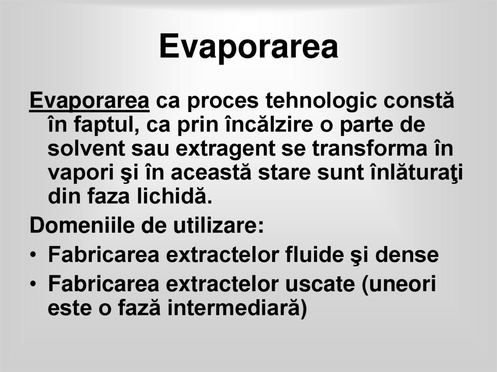 Evaporarea