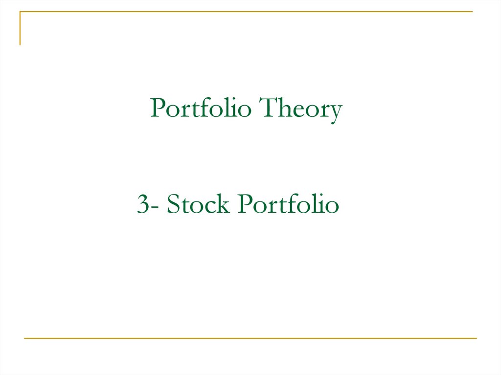 Portfolio Theory