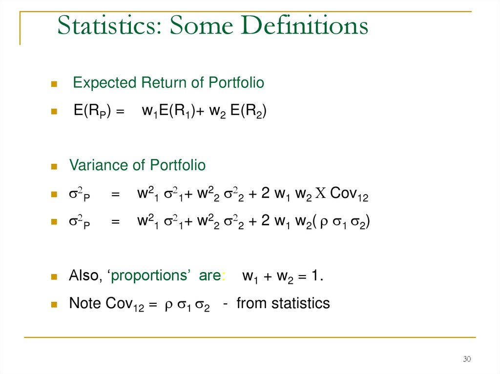 Statistics: Some Definitions