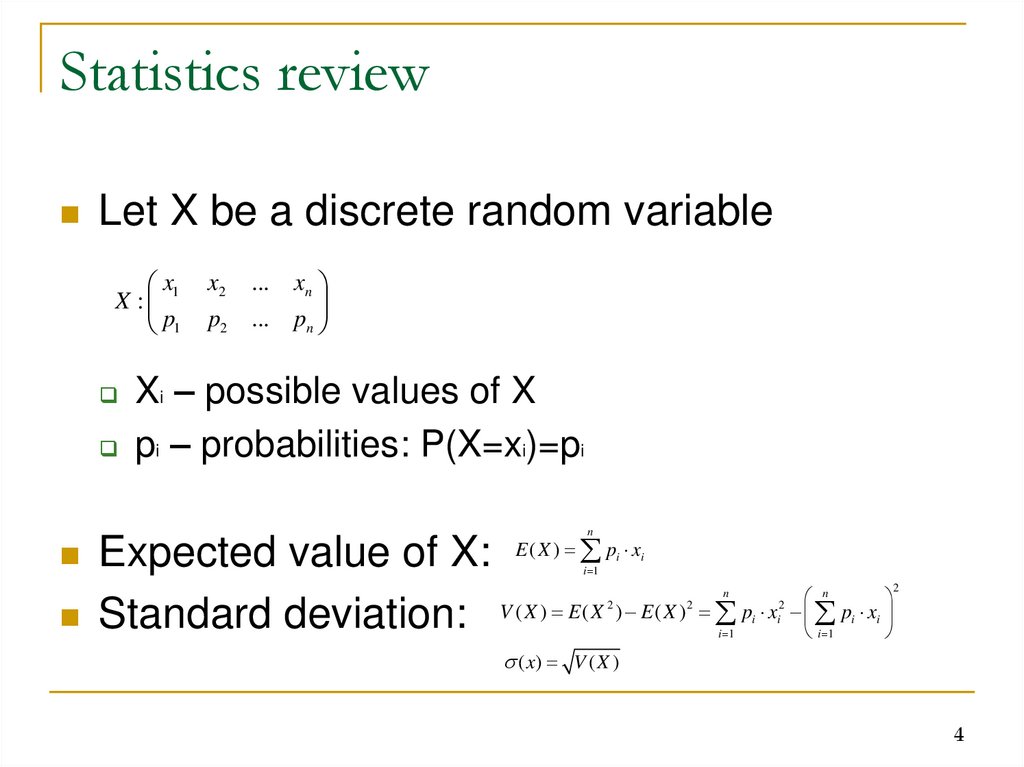 Statistics review